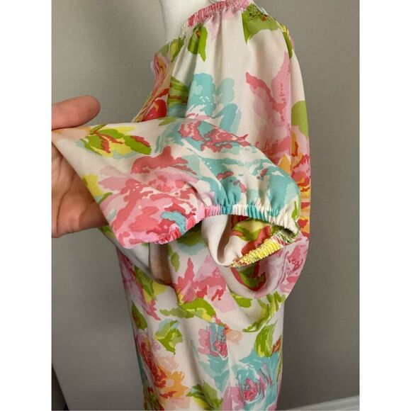 NEW RED Saks Fifth Avenue Floral Blouse Small - Picture 3 of 7